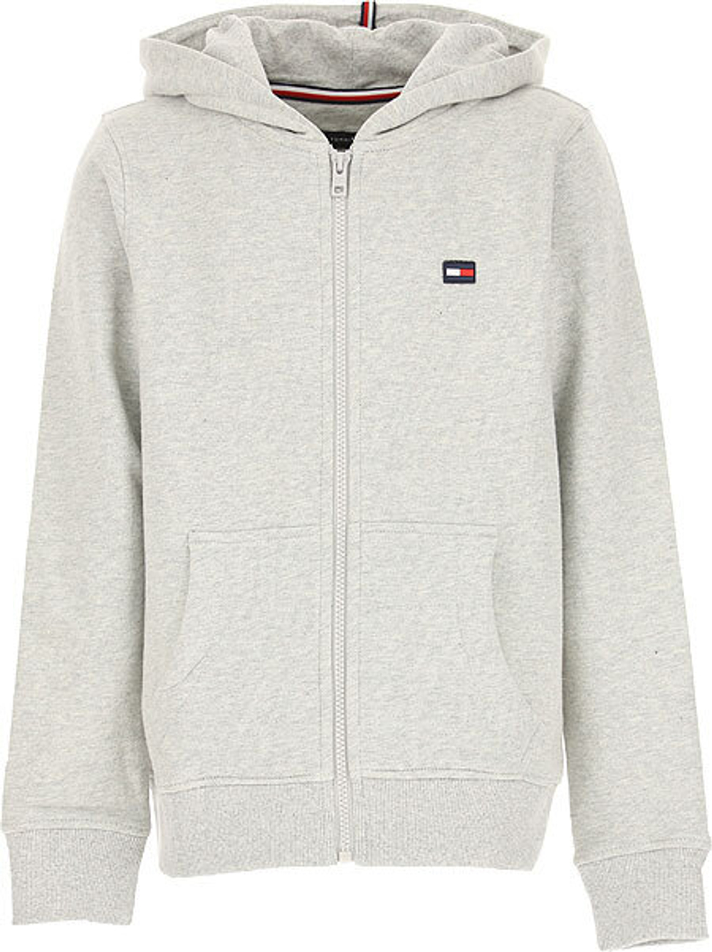 Кардиган с капюшоном TOMMY HILFIGER Серый меланж/На спине принт: буквы ТН Мальчик