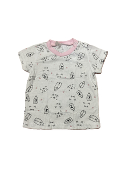 Футболка на девочку из кулирки (100% хлопок) на кнопках на плече на рост 80 см