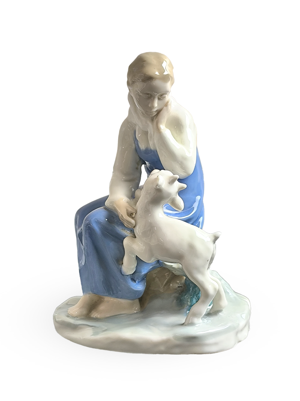 Фарфоровая статуэтка "Сестрица Алёнушка с козлёнком" ЛЗФИ