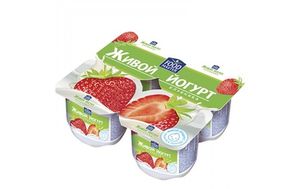 ЙОГУРТ ЖИВОЙ КЛУБНИКА 1.5% 110ГР FOOD MASTER