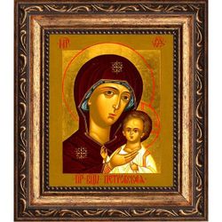 Петровская икона божьей матери на холсте.