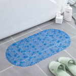 Коврик для ванной 64*33см "Галька" синий