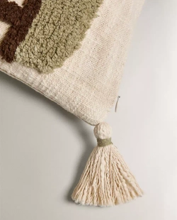 ZARA HOME НАВОЛОЧКА ДЛЯ ДЕКОРАТИВНОЙ ПОДУШКИ С УЗОРАМИ, ЗЕЛЕНЫЙ