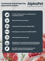 AlphaPet Superpremium Влажный корм для кошек с чувствительным пищеварением "Кролик и черника" кусочки в соусе, 80 г