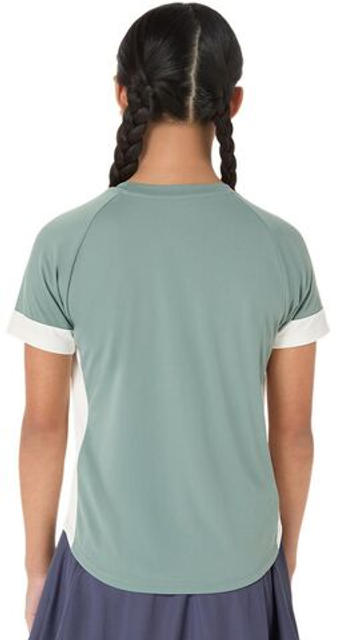 Футболка для мальчика теннисная Asics Girls Tennis Short Sleeve - monument blue/cream
