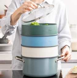 GreenPan Крышка-пароварка 24 см синяя