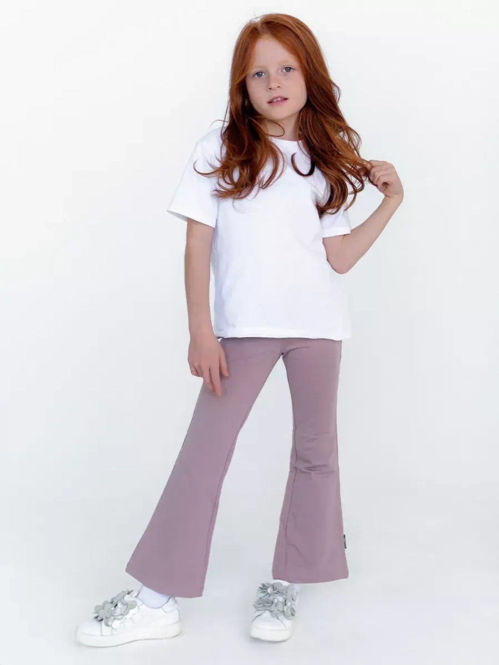 Штаны для девочки клеш трикотажные