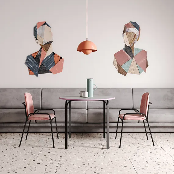 Стол обеденный ror, D90 см, черный/серый