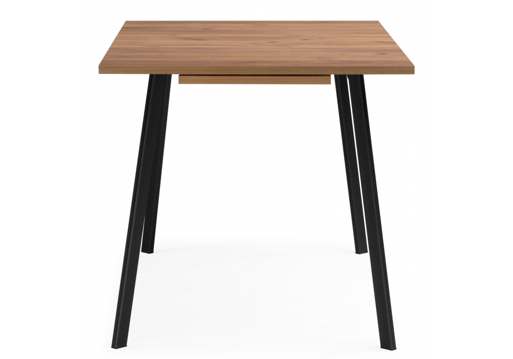 Стол деревянный Woodville Кортни 117 (157) x 77 дуб крафт золотой, черный матовый, ножки черные