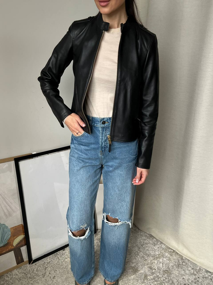 Кожаная куртка Massimo Dutti, XS