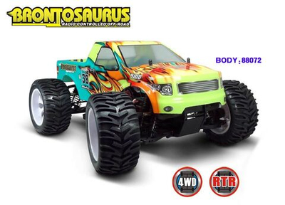 Радиоуправляемый монстр 94111PRO-88072 HSP Brontosaurus PRO 4WD RTR масштаб 1:10 2.4G , цвет пламя