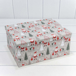 Коробка 34 х 26 х 15.3 см Набор 10 шт "Новый год" (Серый)