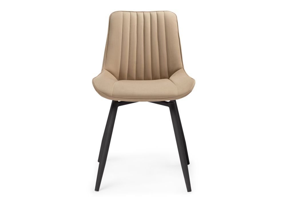 Стул на металлокаркасе Седа крутящийся велюр бежевый / черный