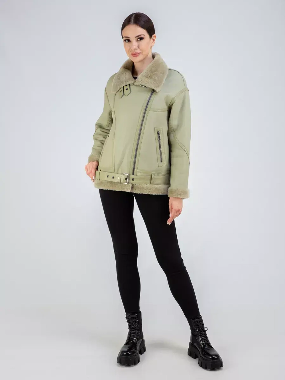Дубленка авиатор натуральная зимняя