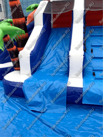 Коммерческий надувной водный батут с бассейном «Домик у моря» 10*7*5 м