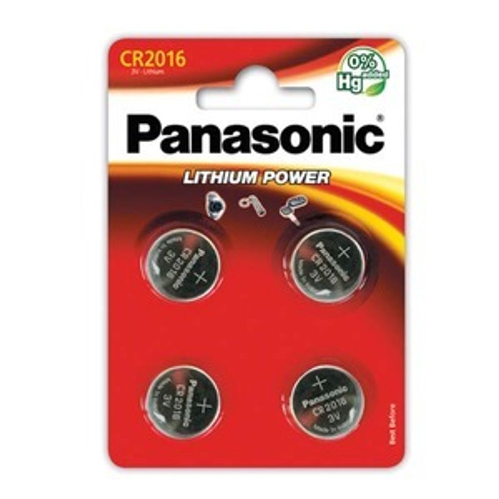 Батарейки Panasonic Lithium Power CR-2016 литиевые 4 шт