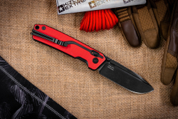 Складной нож SRM Rubik Large BlackWash сталь 10Cr15CoMoV рукоять Red/Black G10 (7228L-GV2)