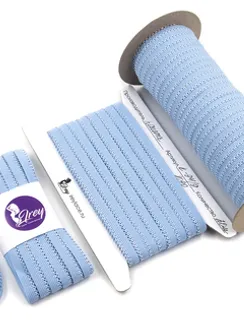 3090 K-94/9 ОПТ Резинка ажурная Lauma опт, 9 мм, голубой 3090