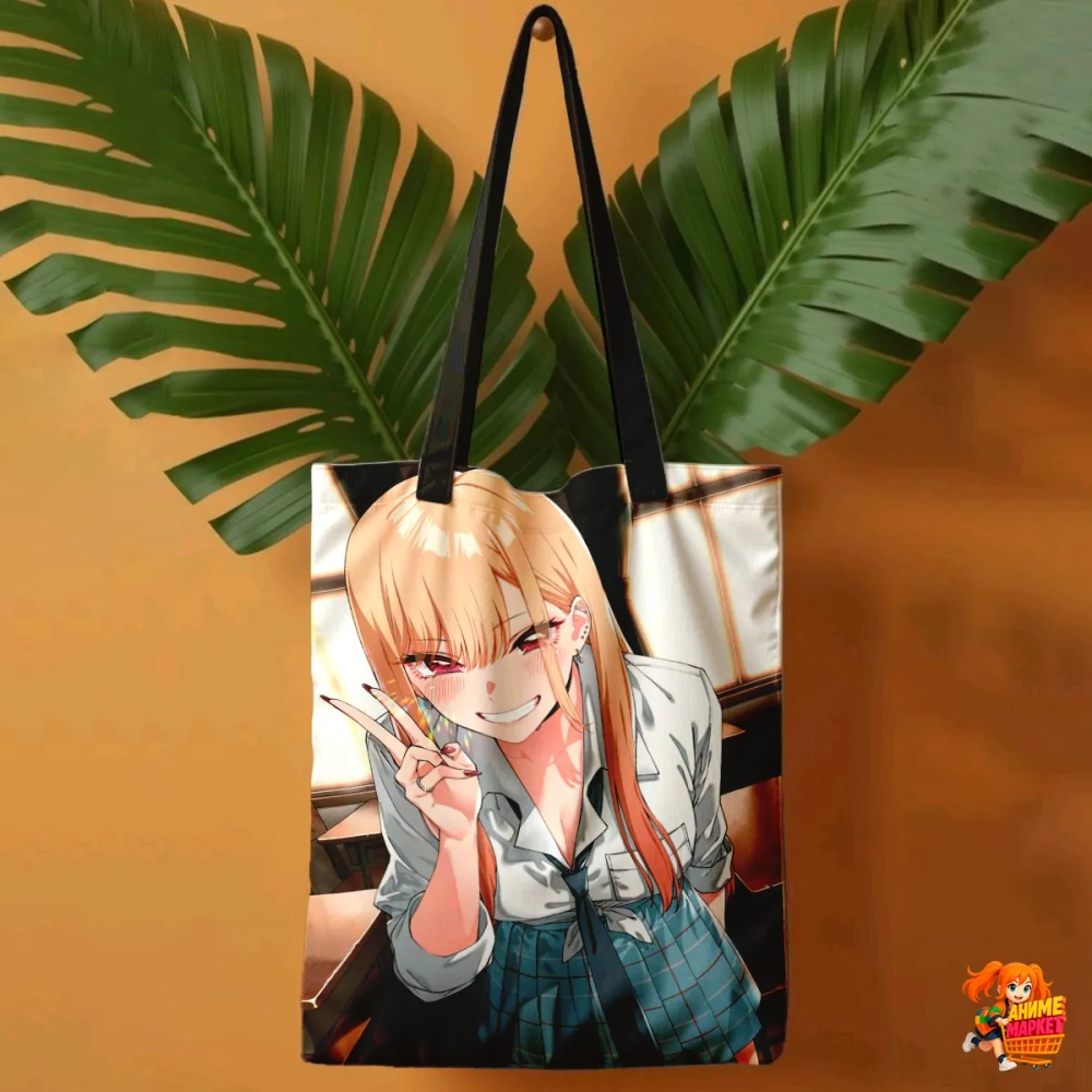 Сумка шоппер с принтом Эта фарфоровая кукла влюбилась