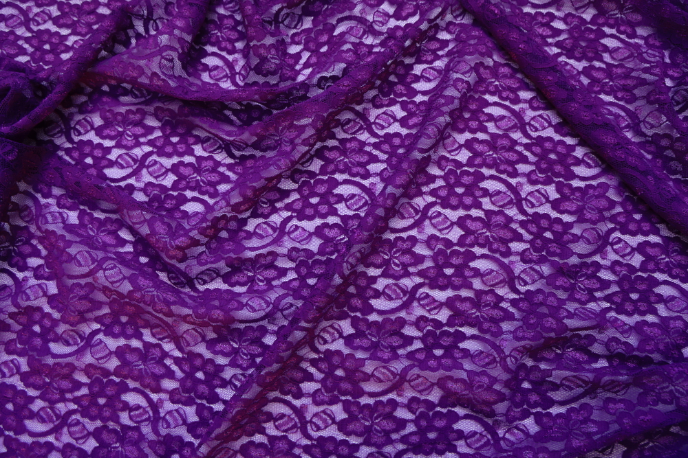 Гипюр стрейч фиолетовый