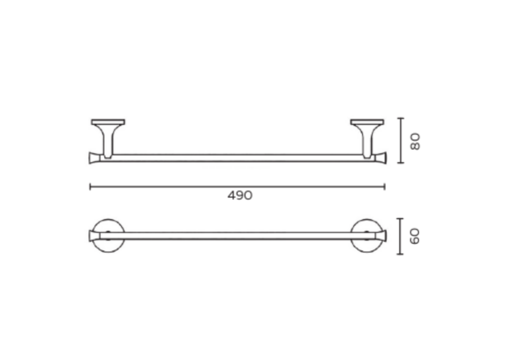 Полотенцедержатель 450 AltroBagno Corposo 081313 Gl