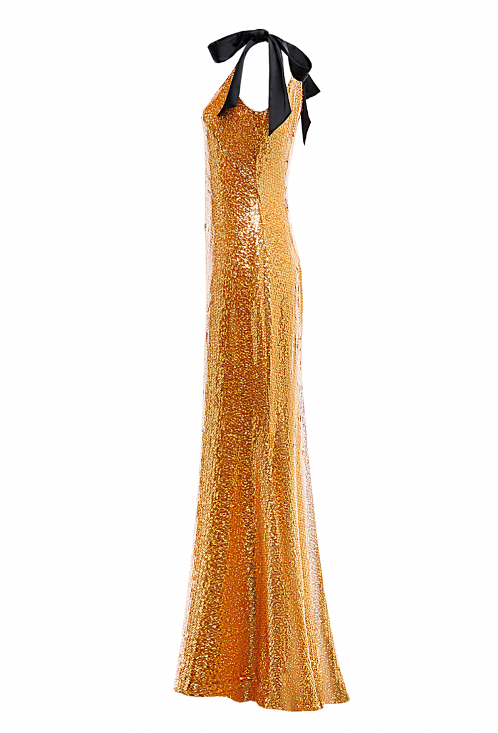 Платье в пол с пайетками, золото 32-01-24 SS