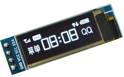 ЖК-дисплей, размер 0,91"; 128х32 пикселей