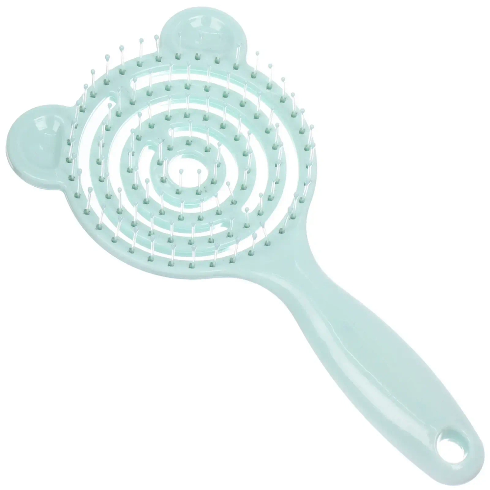 Расческа массажная продувная с ушками «Ушастик», цвет салатовый, 9*20см (Ultramarine блистер)●