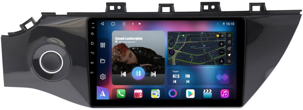 Магнитола для KIA Rio 4, Rio X-Line 2017-2020 (рамка под 9" с кнопкой) - FarCar 1160M монитор 9" QLED на Android 13, 8 ядер (TS18), CarPlay, 4G SIM-слот