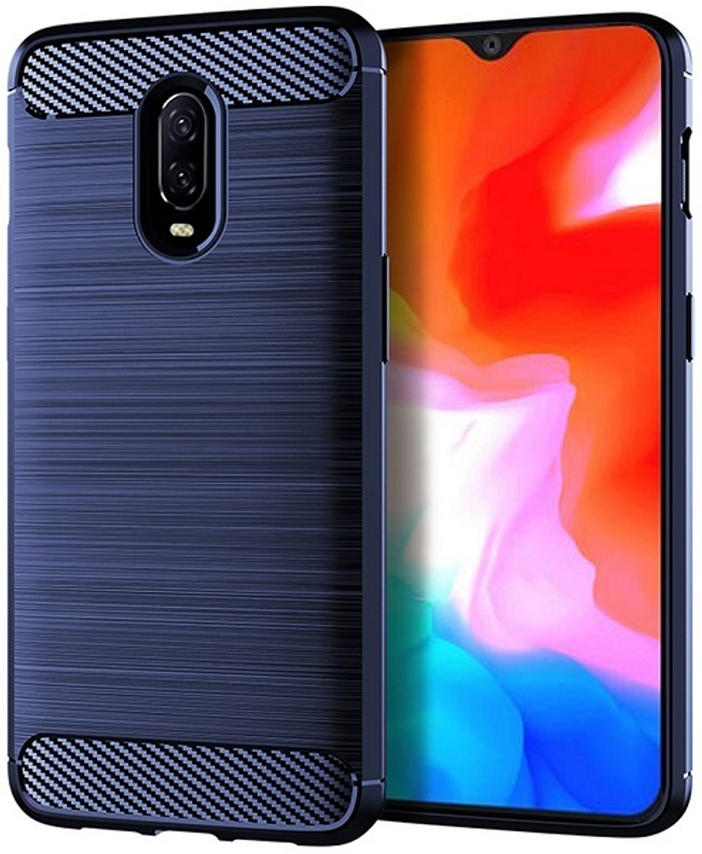 Чехол для OnePlus 6T цвет Blue (синий), серия Carbon от Caseport