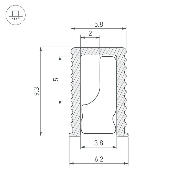 Профиль Arlight SL-Mini-6-H9-2000 Anod Olive Grey 038203