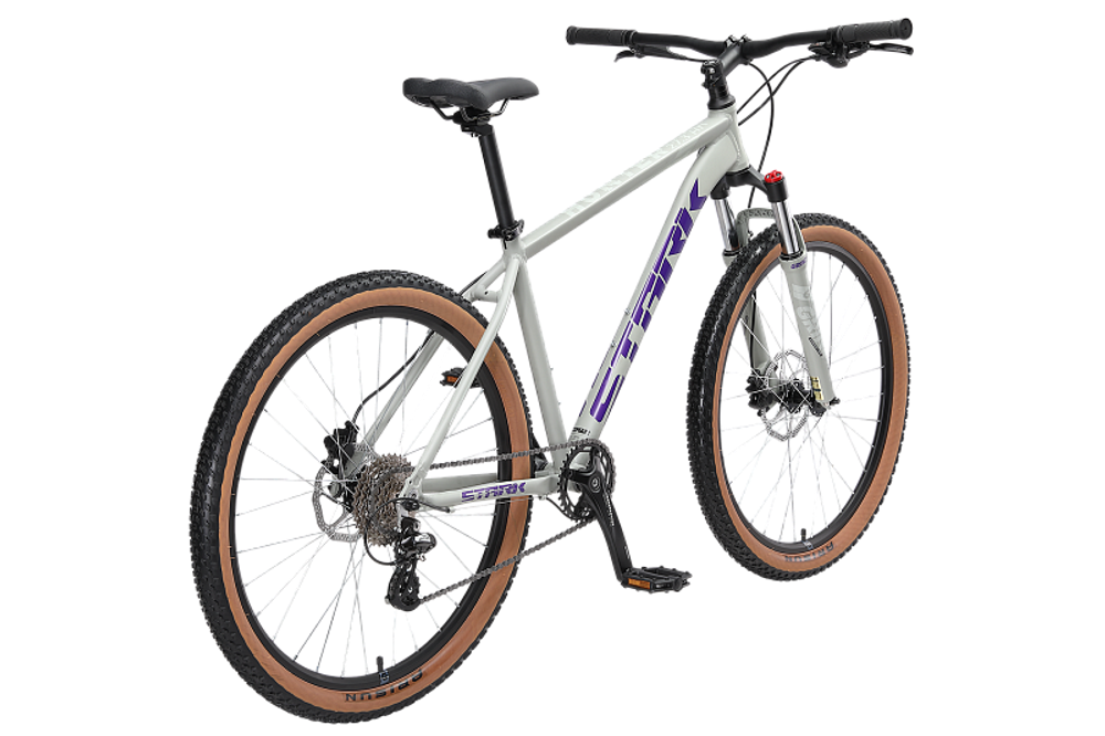 Велосипед 27,5" Stark'24 Hunter 27.3 HD р.16" серый/фиолетовый