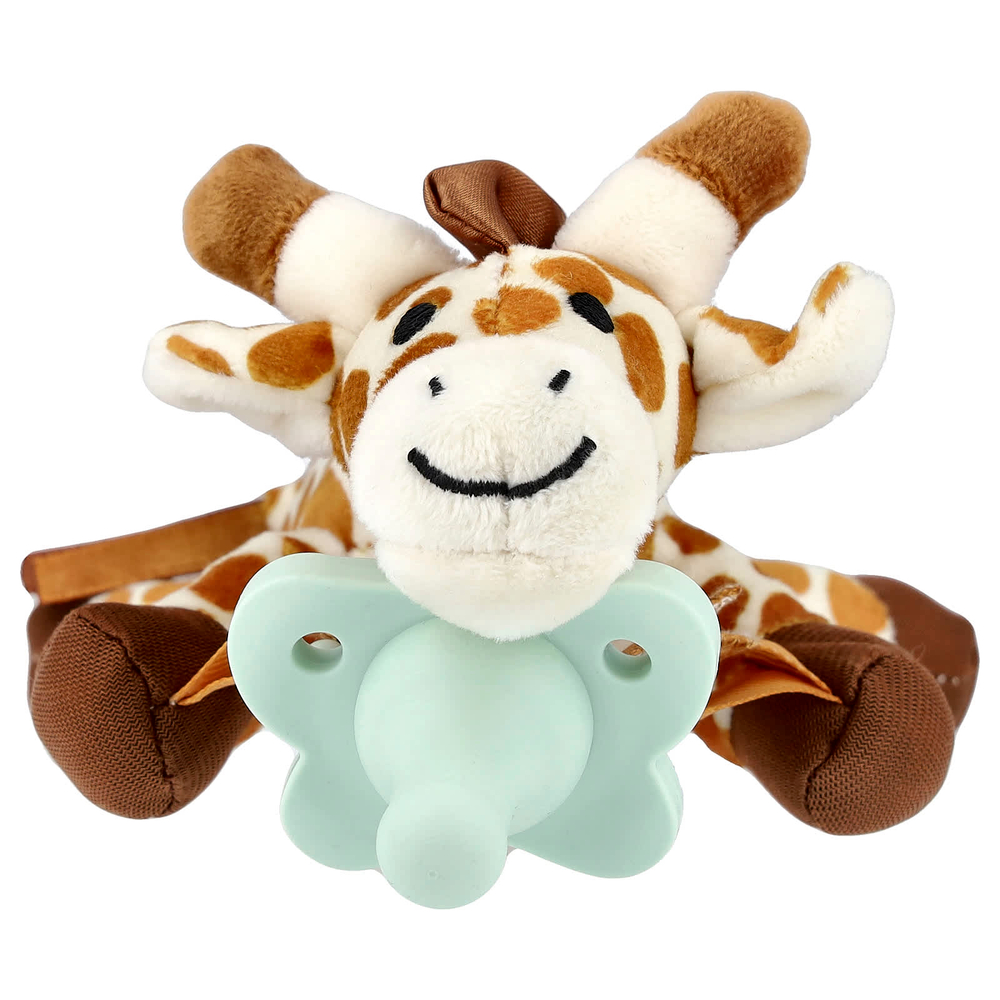 Dr. Brown's, Lovey, Happy Paci™, силиконовый контейнер для соски и держателя для зубов, для детей от 0 до 12 месяцев, жираф, набор из 2 предметов
