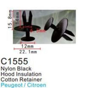 Клипса для крепления внутренней обшивки а/м Ситроен/ Субару/ Сузуки пластиковая (100шт/уп.) Forsage клипса C1555(Citroen/Subaru/Suzuki)