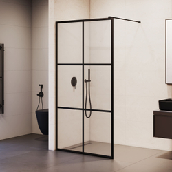 Душевая перегородка RGW WA-11B (Рисунок - черный принт (по периметру профиль), 1000)