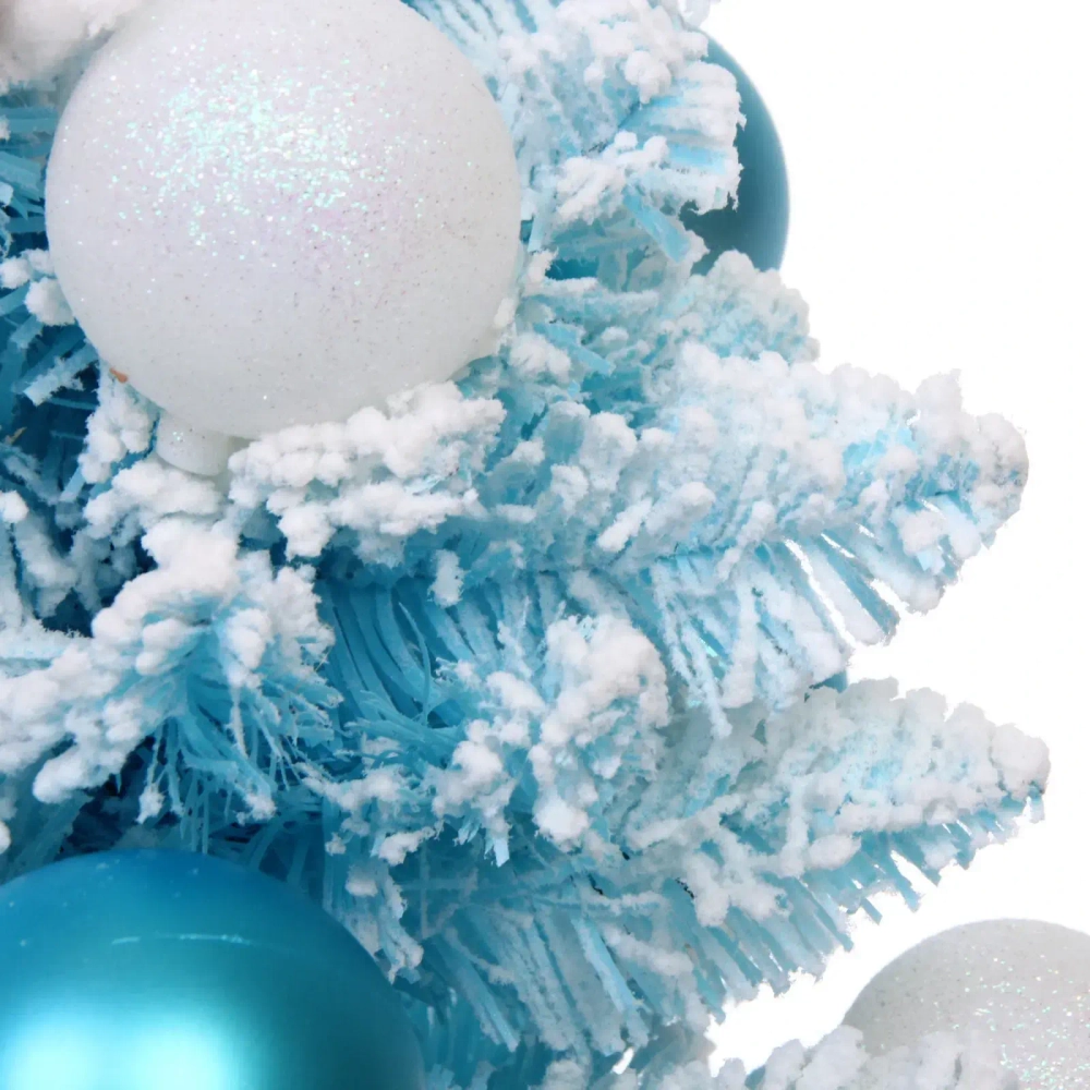 Елка декоративная «Нежность» 60 см, ПВХ с белым напылением (68 веток), Голубой