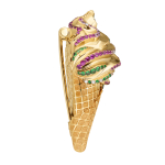 Брошь с Розовыми Сапфипами, Цаворитами и Бриллиантами, Brs0214-2/2