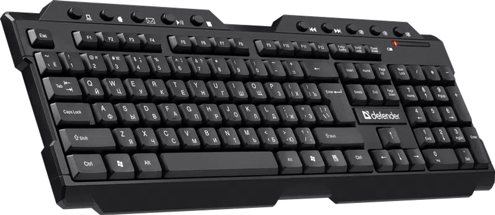 Клавиатура беспроводная Defender Element HB-195 USB (Черный), USB, ENG/RUS,стандарт