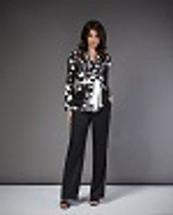 07-19 SS Брючный костюм из шелка, черный, белый  L