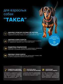 Корм сухой для взрослых собак породы Такса (стандартная), с лососем, 12 кг, QUATTRO