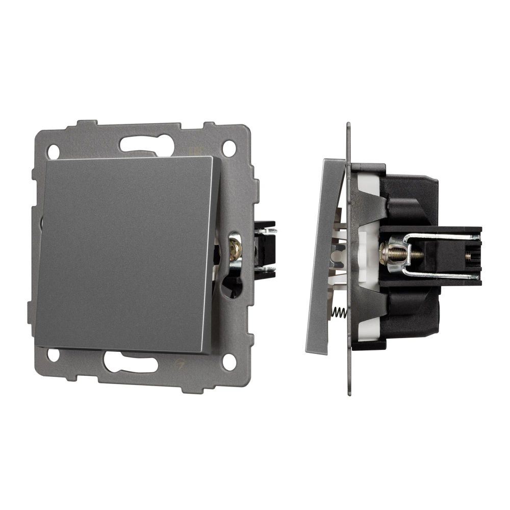 Механизм выключателя одноклавишный самовозвратный SWT-MKR1-PL-GR-V (250V, 10A) (Arlight, -) 049881