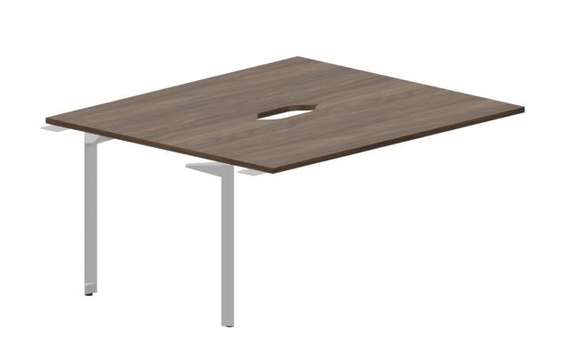 Составной стол на 2 рабочих места 158х136,6х75см (2 эргономичных выреза) - приставной элемент