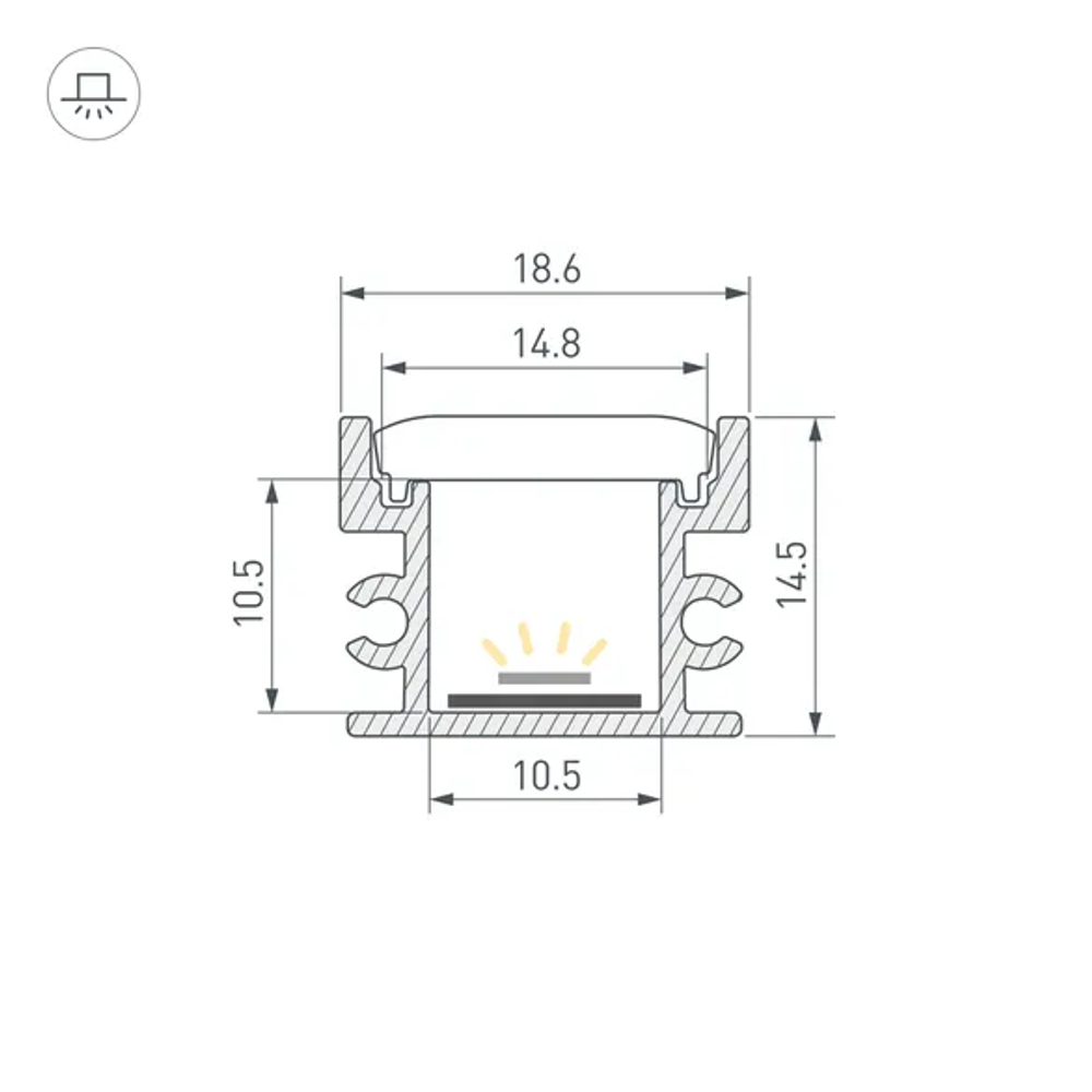 Профиль FLOOR18-H15-3000 ANOD BLACK (Arlight, Алюминий) 045672