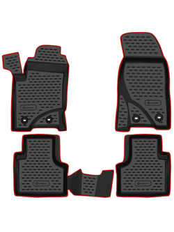 Коврики в салон для CHEVROLET NIVA 2009-2020, LADA NIVA I, Travel 2020-, внедорожник , 4 шт. (красный кант, полиуретан) KANT.NLC.52.17.210.RD