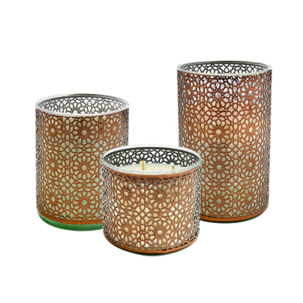 Аромасвеча Nour Bougie Mosaica Rose бронза 1750 г
