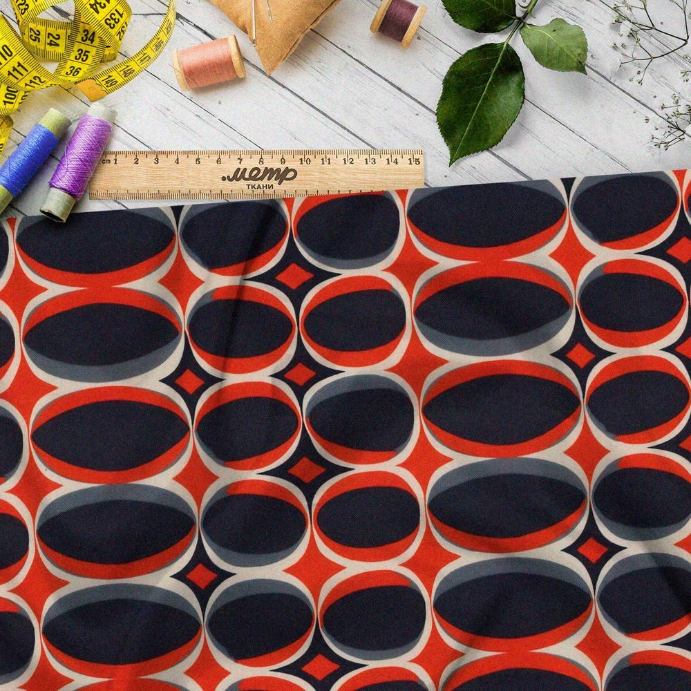 Ткань премиум интерлок авангардные иллюзии