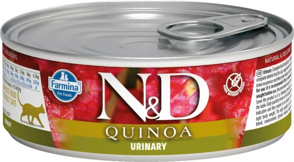 Консервы Farmina N&amp;D Quinoa Cat Adult Urinary для профилактики МКБ у кошек с киноа 80 г