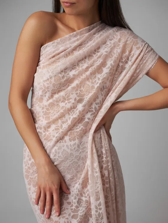 Кружевное эластичное полотно (сетка), арт. 05-98, серебристый пион 168