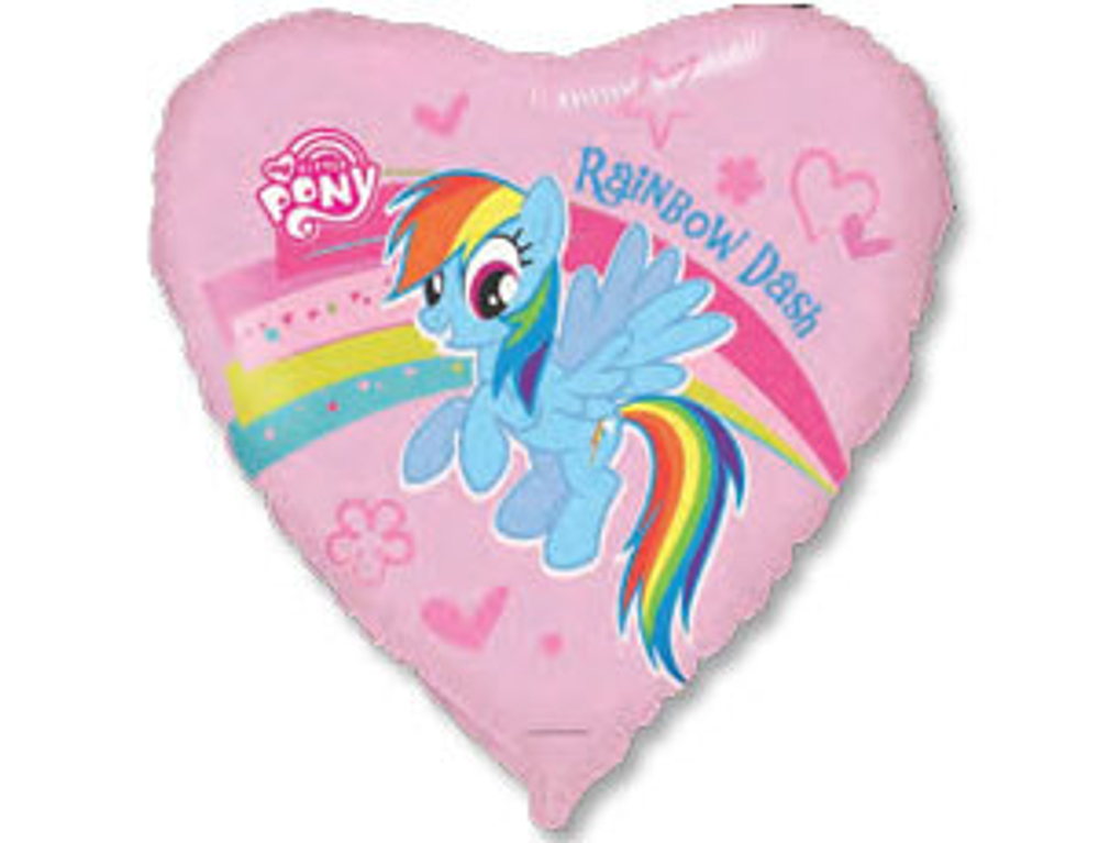 Ф СЕРДЦЕ С РИС 18" Пони в сердечке