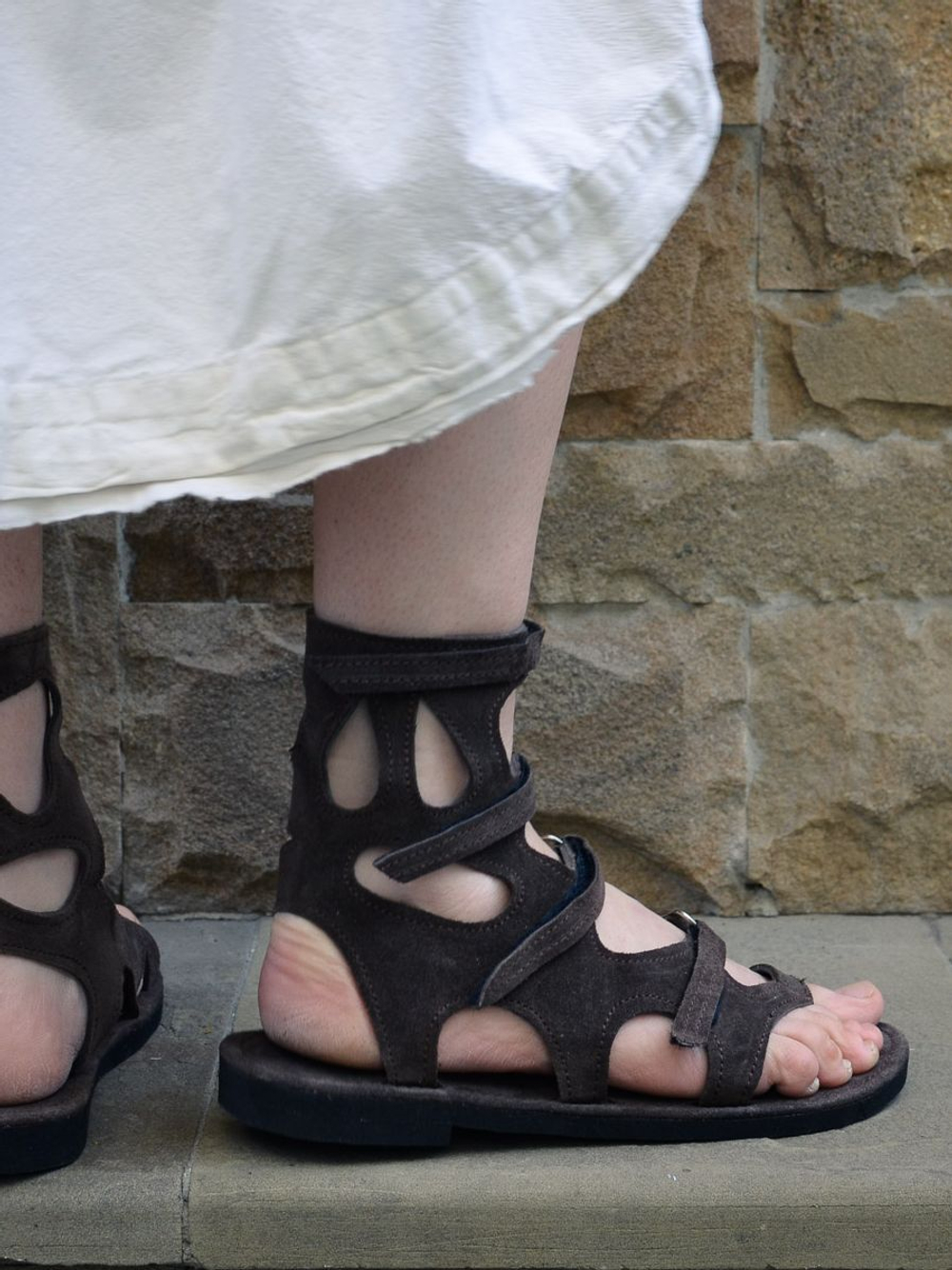 Сандалии "Гладиаторы" (темно-коричневые)